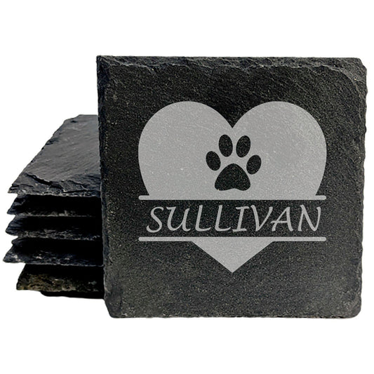 Wrapped in Love: Personalized Heart Paw Coasters for Pet Lovers