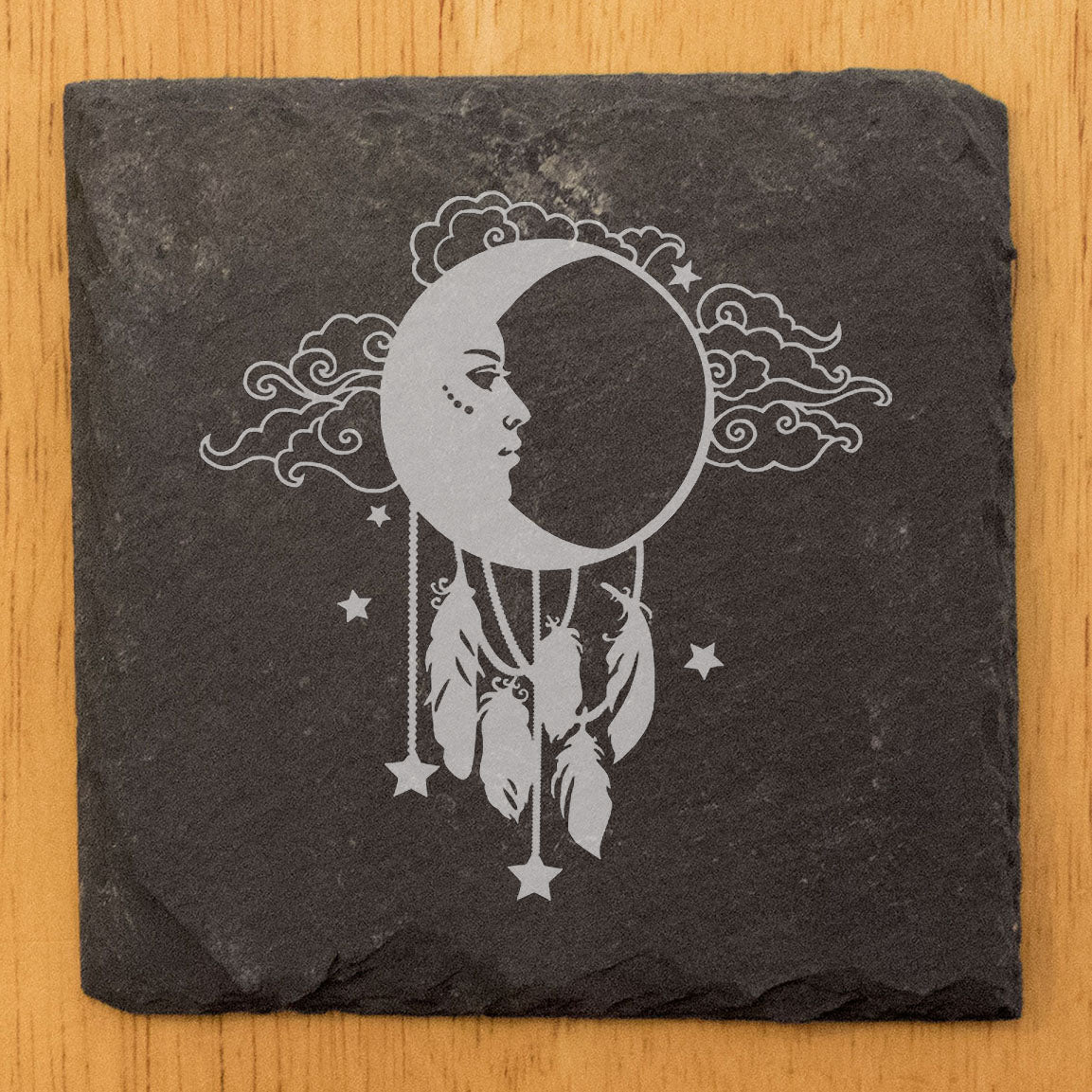 Dreamy Vibes: Laser-Etched Dream Catcher Coasters - Capture Good Dreams