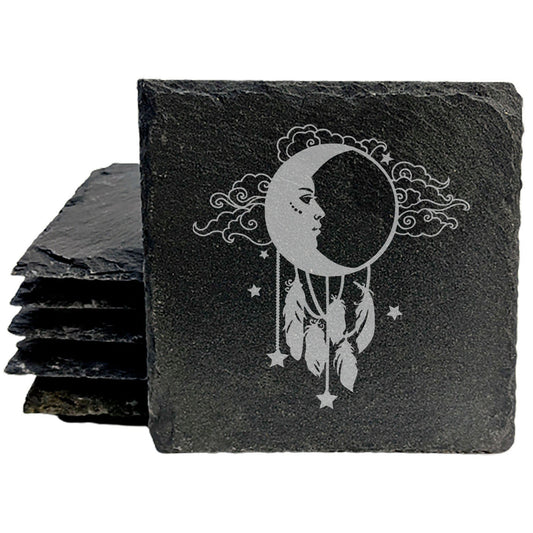 Dreamy Vibes: Laser-Etched Dream Catcher Coasters - Capture Good Dreams