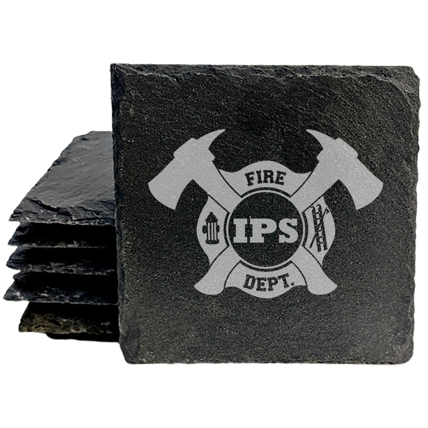 Honor the Hero: Personalized Firefighter Coasters with Monogram