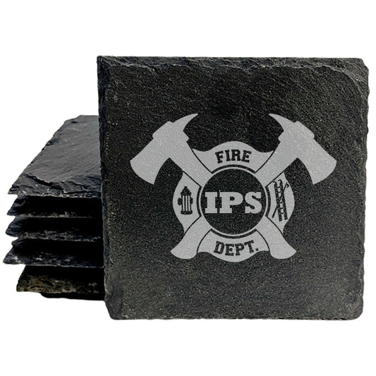 Honor the Hero: Personalized Firefighter Coasters with Monogram