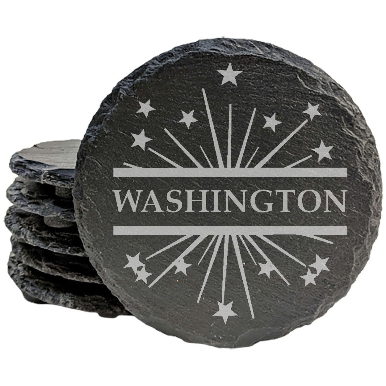 Light Up Your Celebration: Personalized Slate Coasters with Fireworks