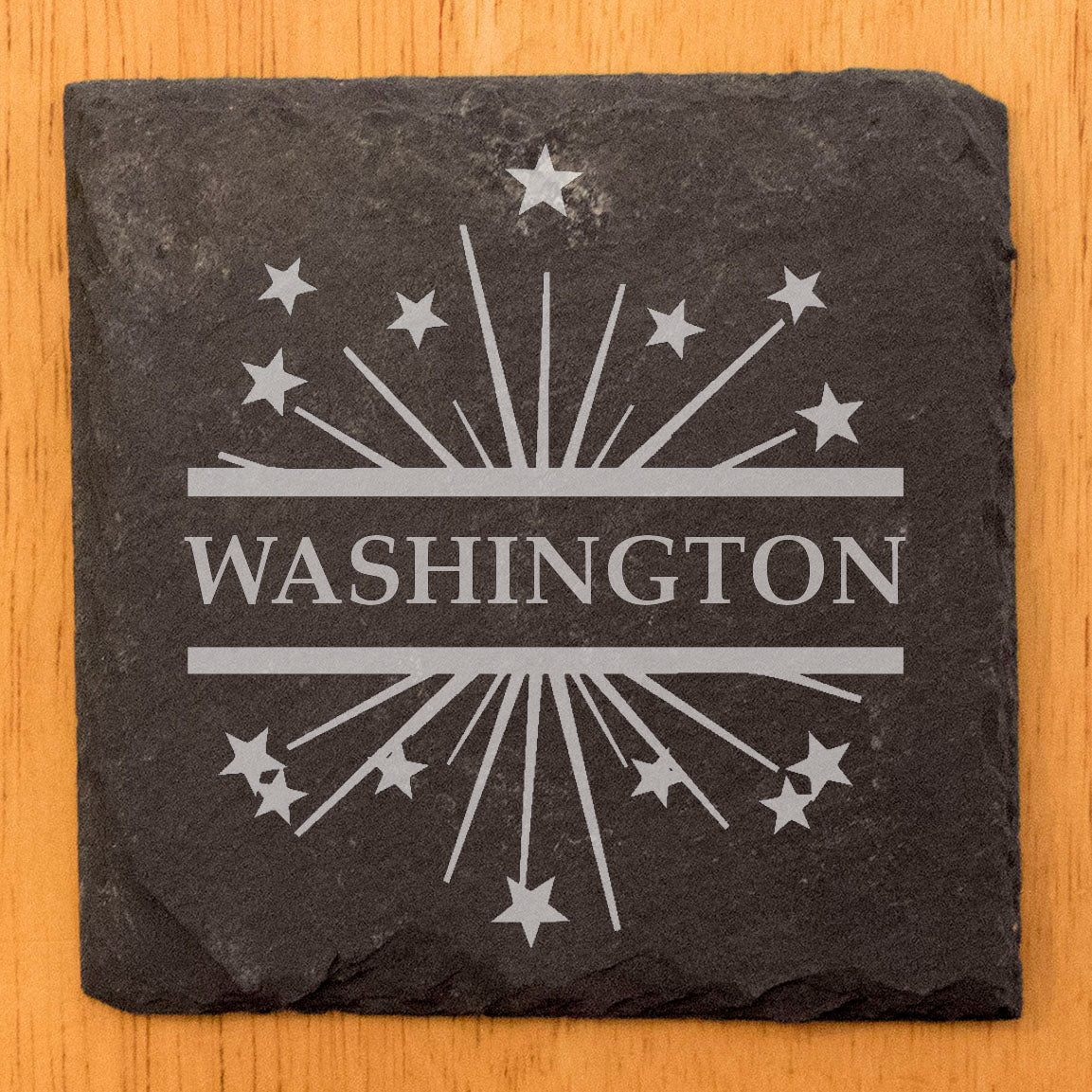 Light Up Your Celebration: Personalized Slate Coasters with Fireworks