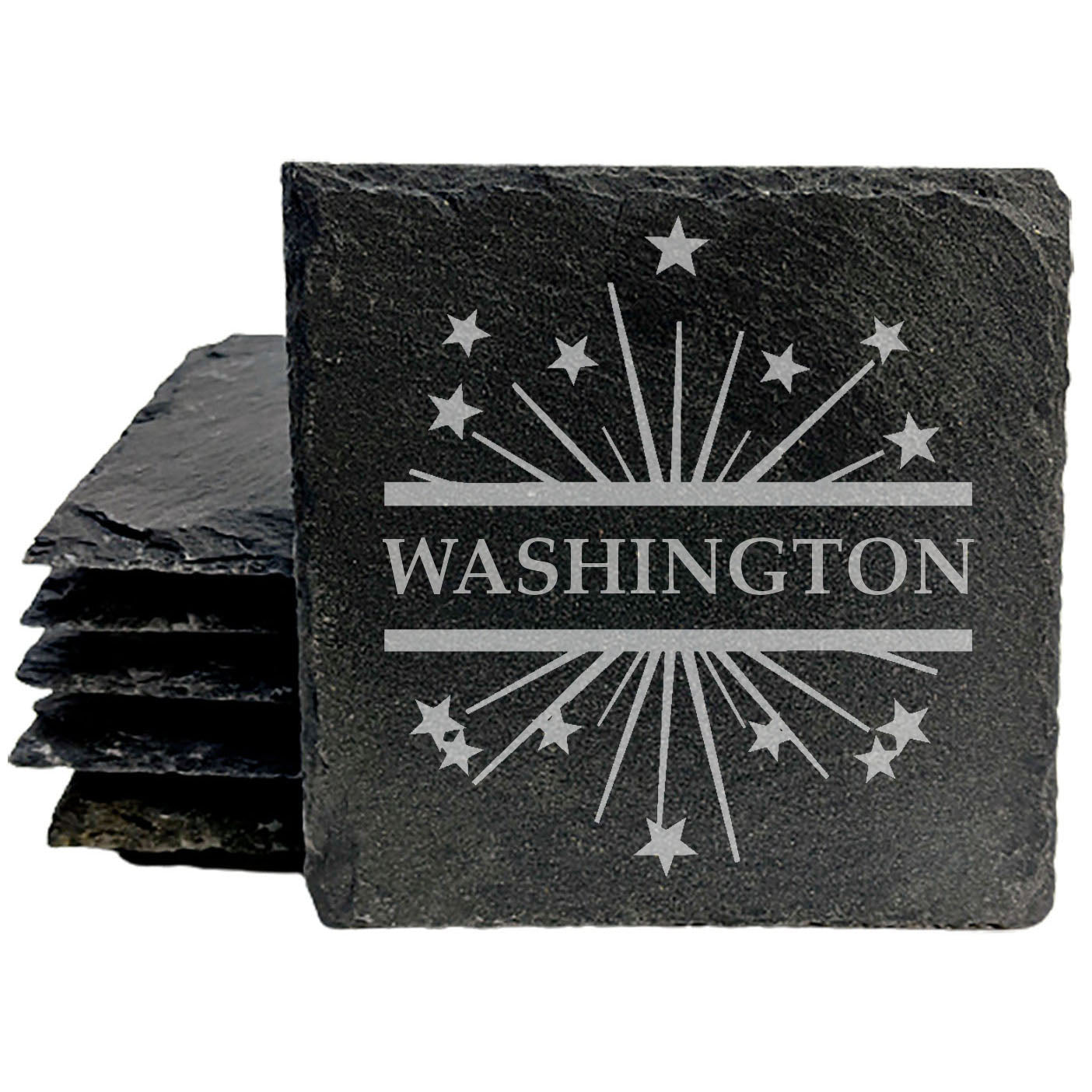Light Up Your Celebration: Personalized Slate Coasters with Fireworks