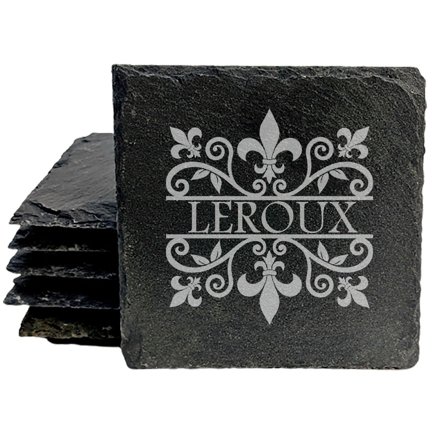 A Touch of Class: Personalized Fleur de Lis Coasters with Monogram