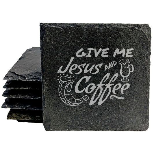 Inspirational Coasters: Faith &amp; Coffee - "Give Me Jesus &amp; Coffee"