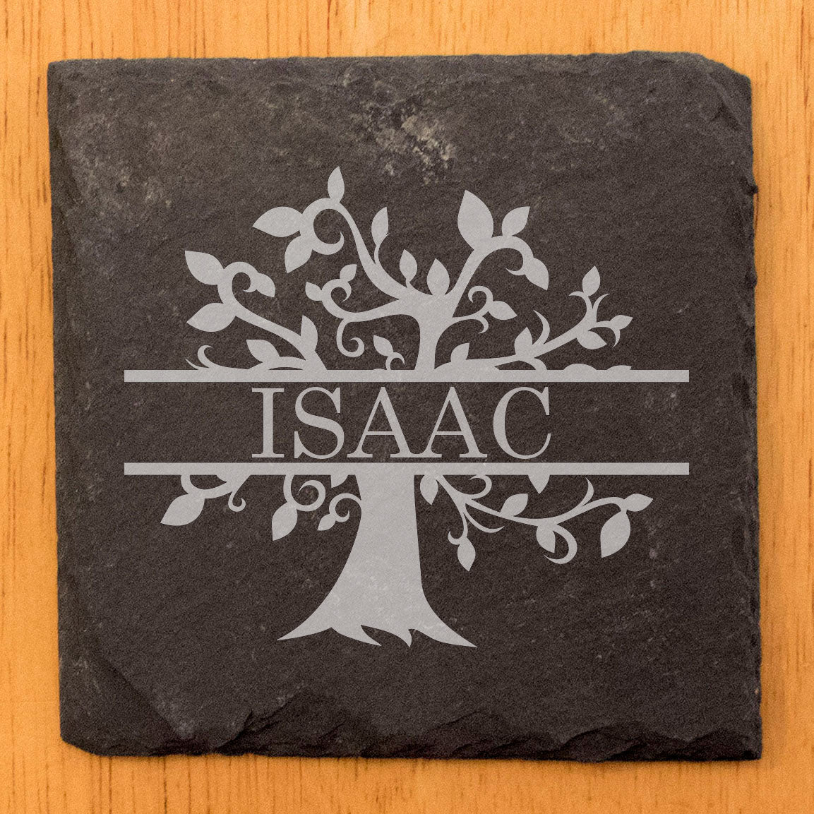 Rooted in Family: Personalized Slate Coasters with Family Tree
