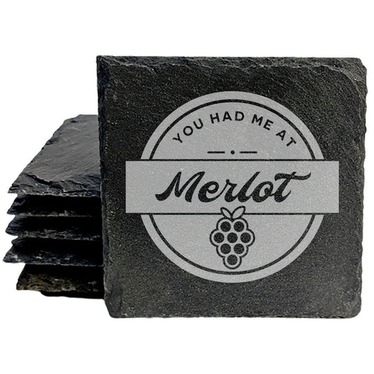 Funny Wine Coasters: Hilarious Saying - "You Had Me at Merlot"