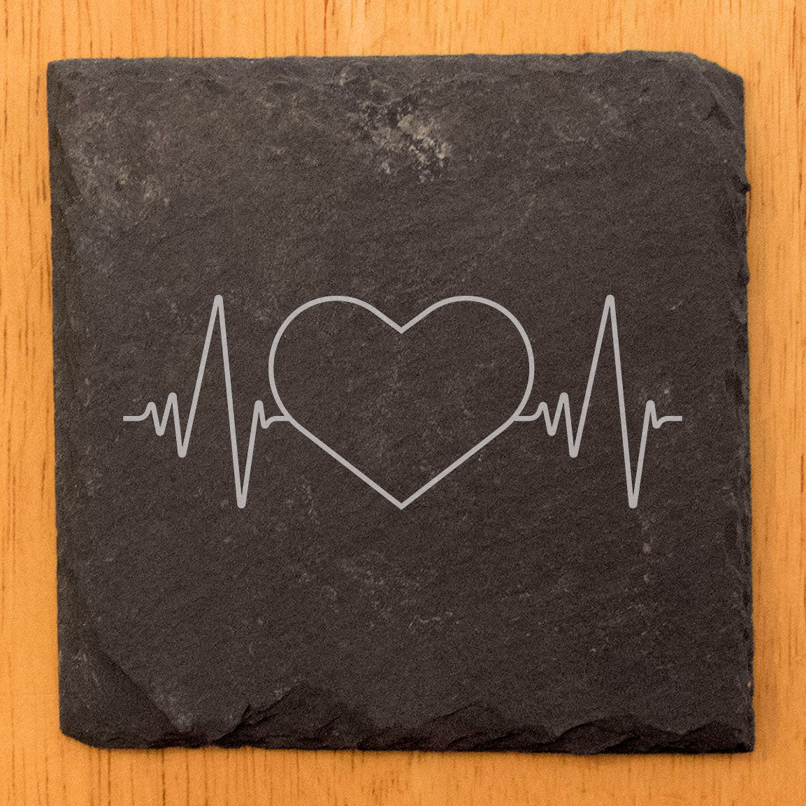 Romantic Coasters: Heartbeat Love in a Rustic Design