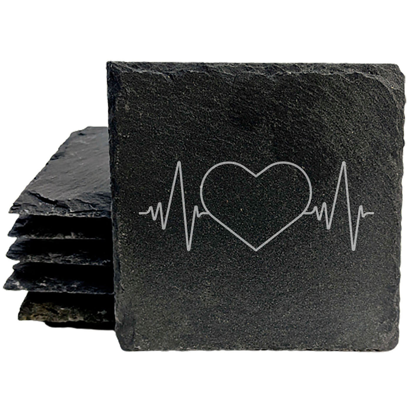 Romantic Coasters: Heartbeat Love in a Rustic Design
