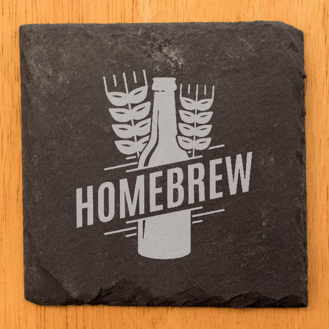Man Cave Must-Have: Homebrew Logo Coasters, Laser Etched Slate