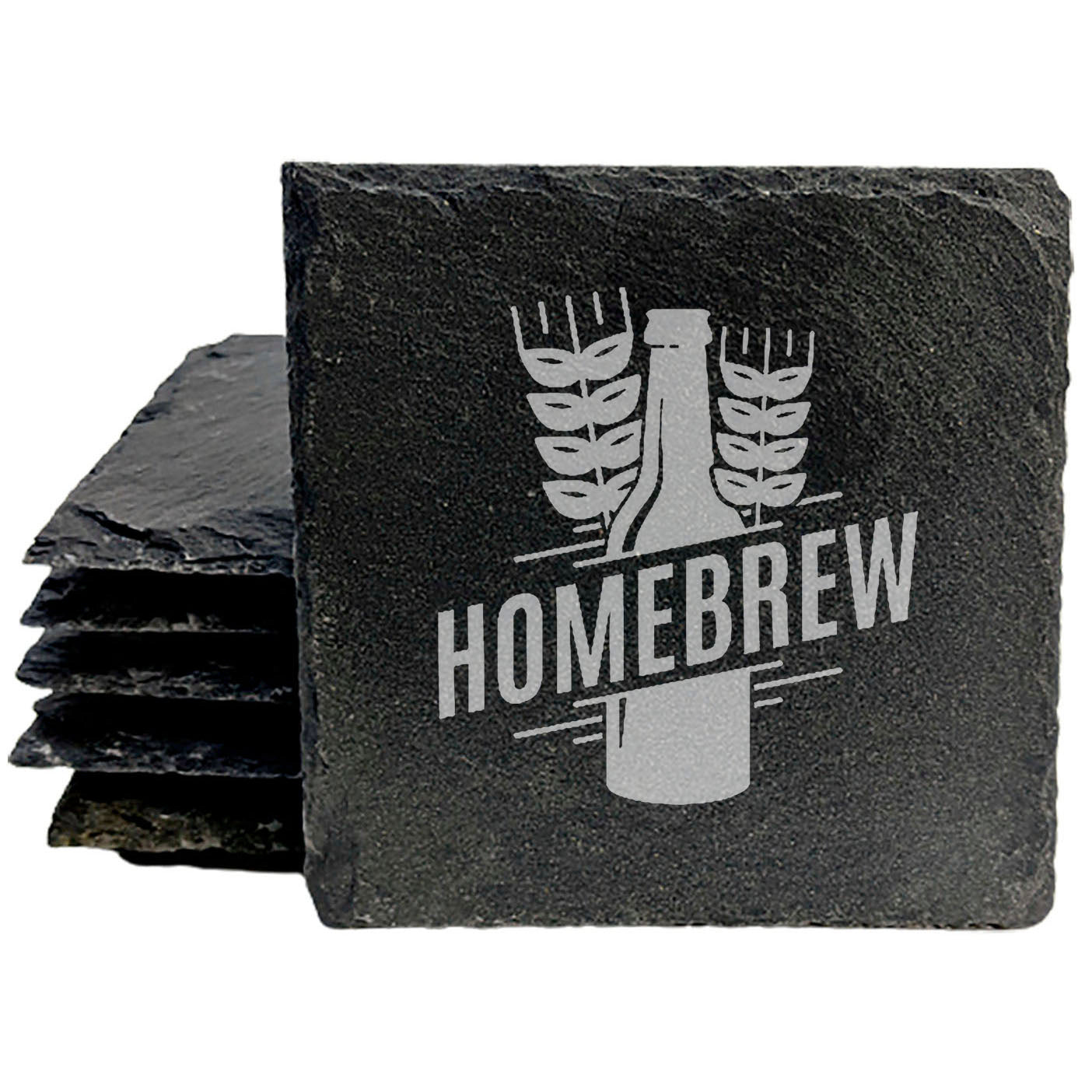 Man Cave Must-Have: Homebrew Logo Coasters, Laser Etched Slate