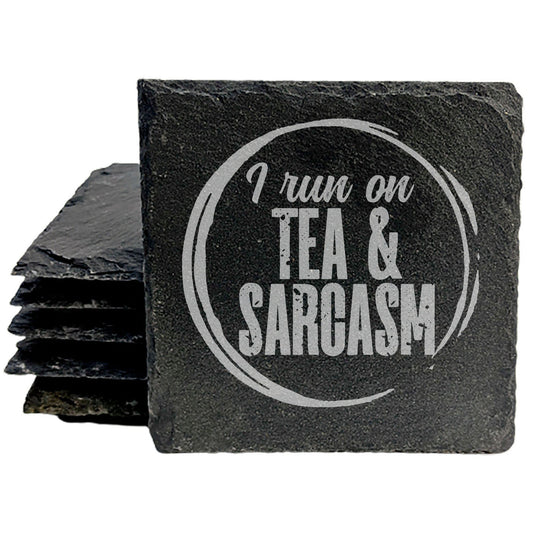 Add Some Sass to Your Tea Time: "I Run on Tea &amp; Sarcasm" Coasters