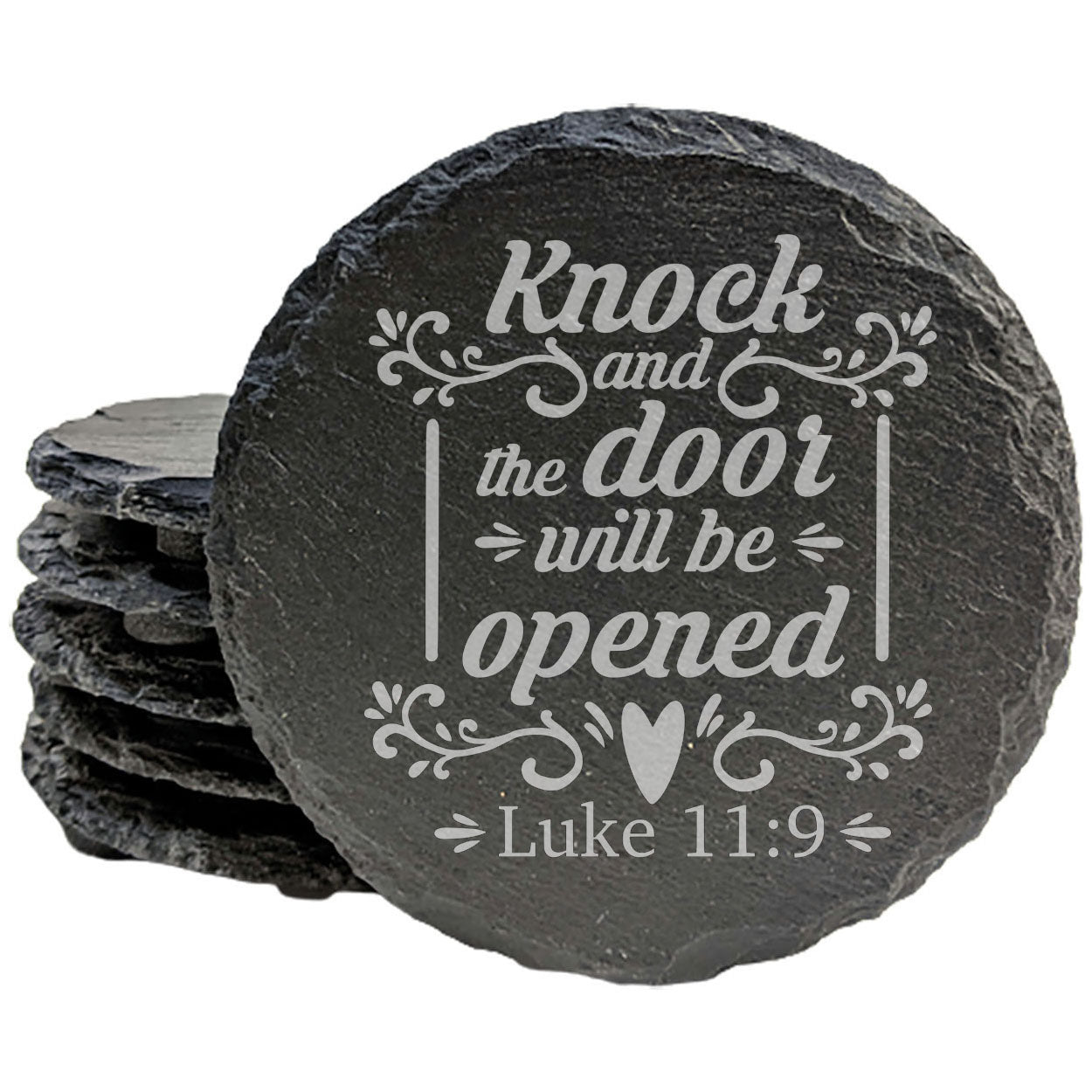 Faith and Hope: Laser Etched A Touch of Faith for Home: Bible Verse Coasters
