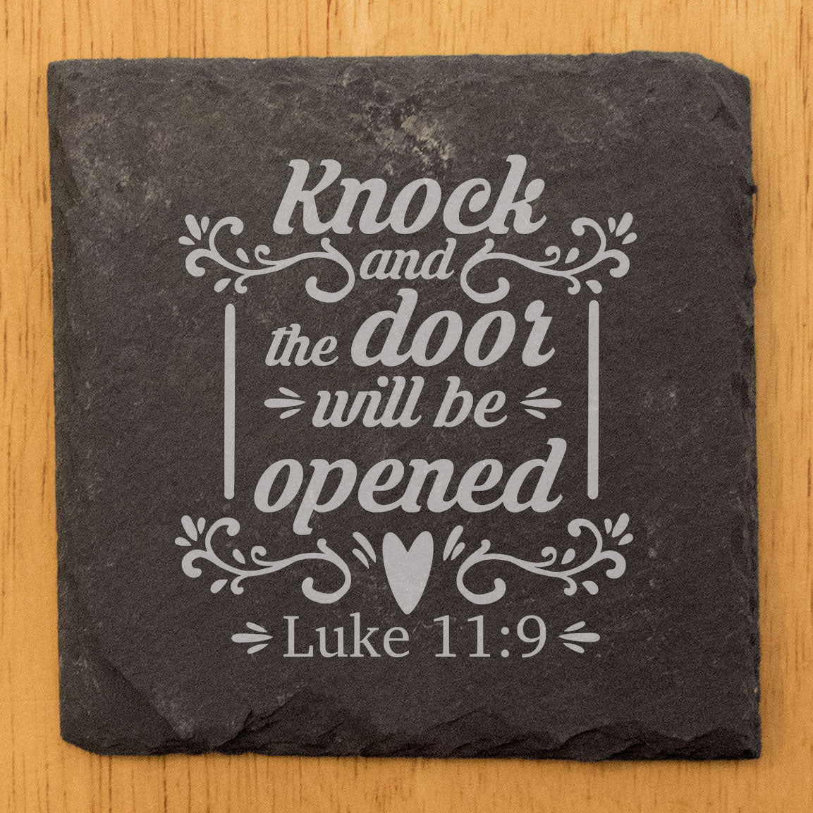Faith and Hope: Laser Etched A Touch of Faith for Home: Bible Verse Coasters