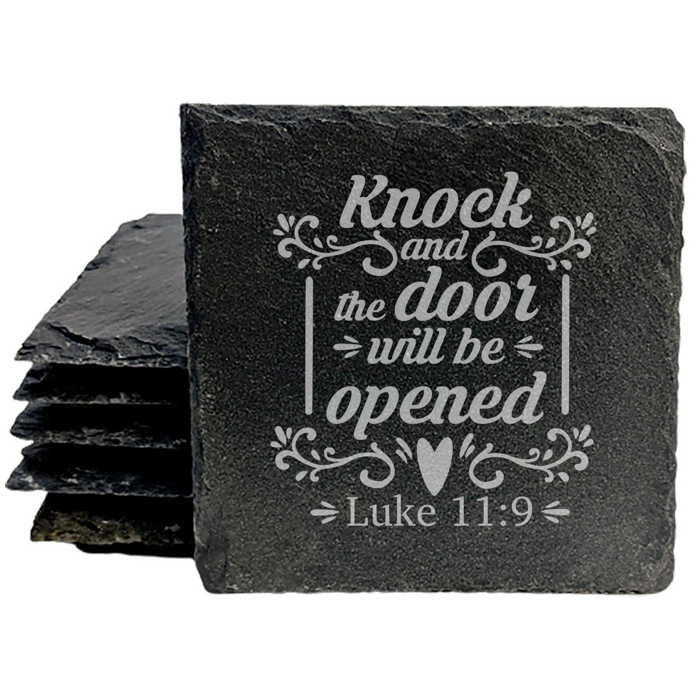 Faith and Hope: Laser Etched A Touch of Faith for Home: Bible Verse Coasters