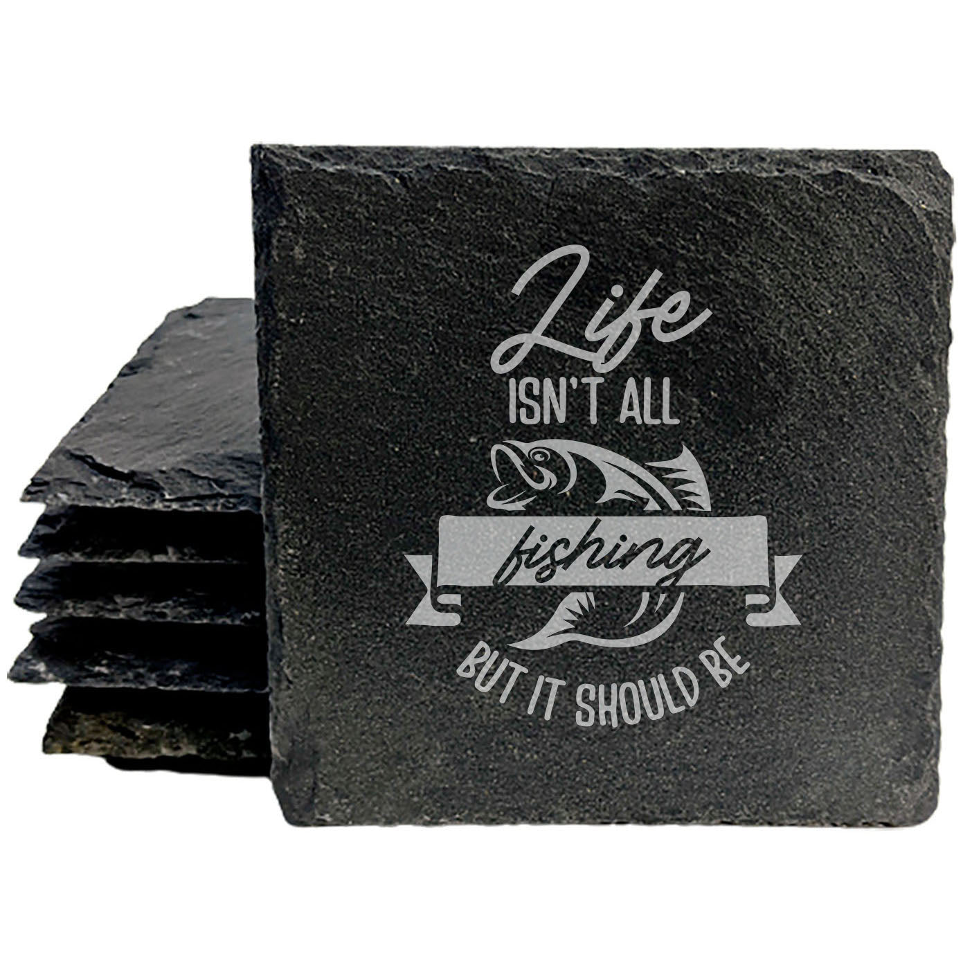 Reel in the Laughs: Humorous Fishing Coasters with Catchy Saying