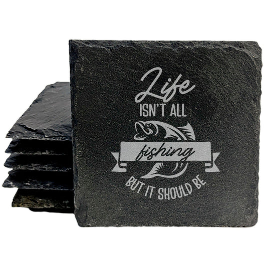 Reel in the Laughs: Humorous Fishing Coasters with Catchy Saying