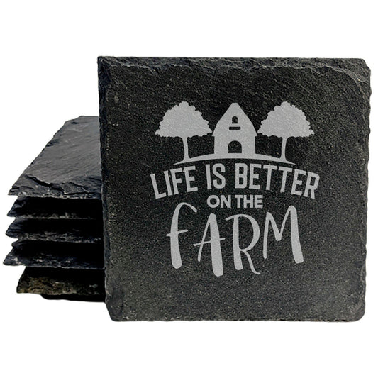 Barn Raising Good Times: Life is Better on the Farm Coasters