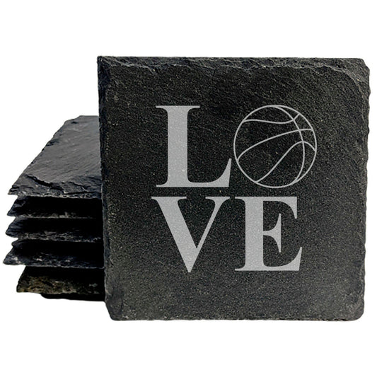 Love the Game: Basketball Inspired Coasters on Slate