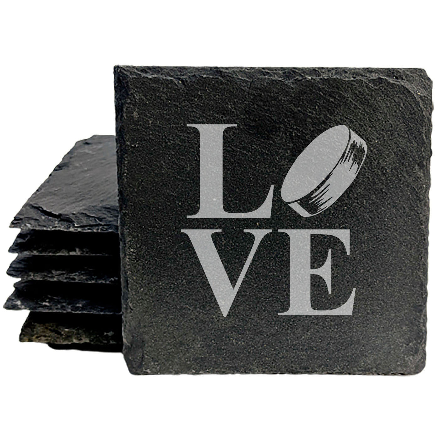 Love the Game: Hockey Inspired Coasters on Slate