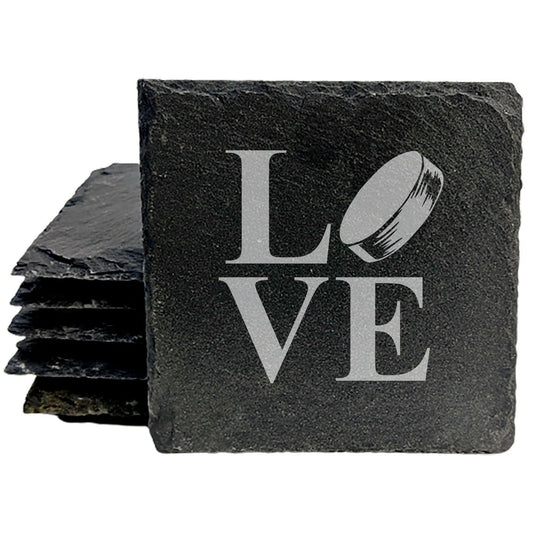 Love the Game: Hockey Inspired Coasters on Slate