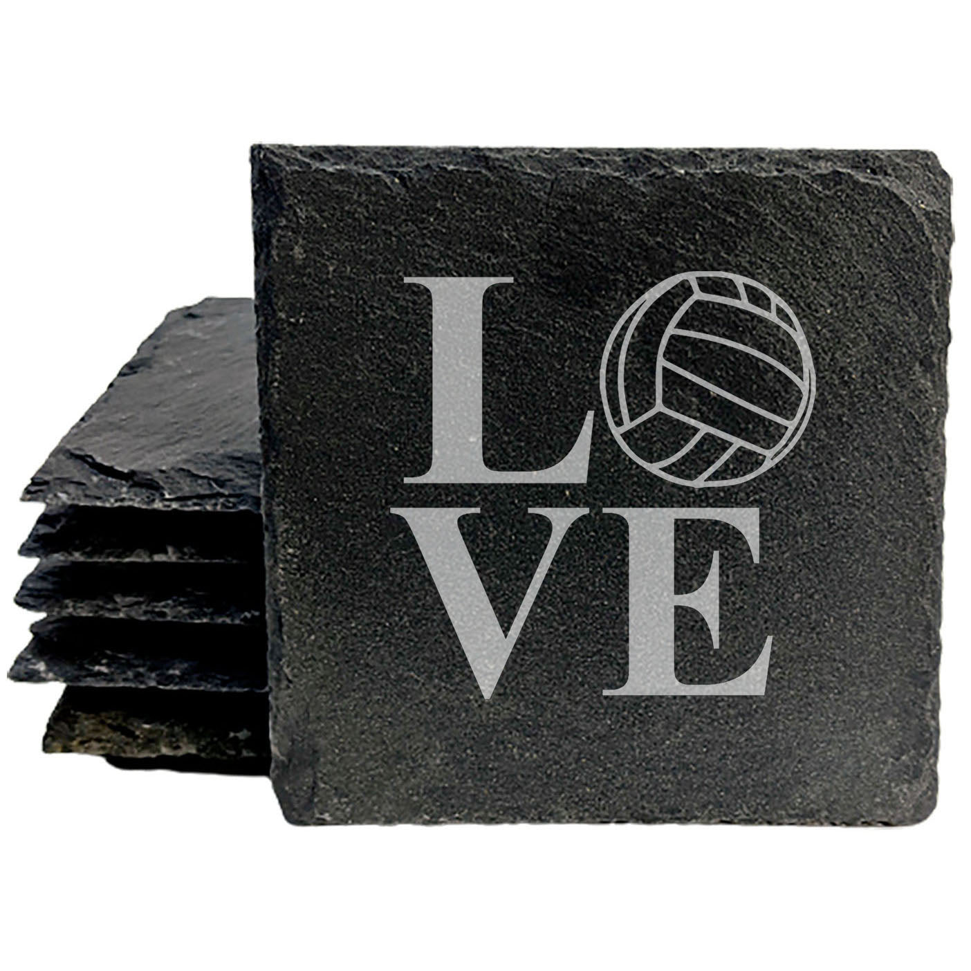 Bump, Set, Love: Unique Volleyball Coasters on Slate