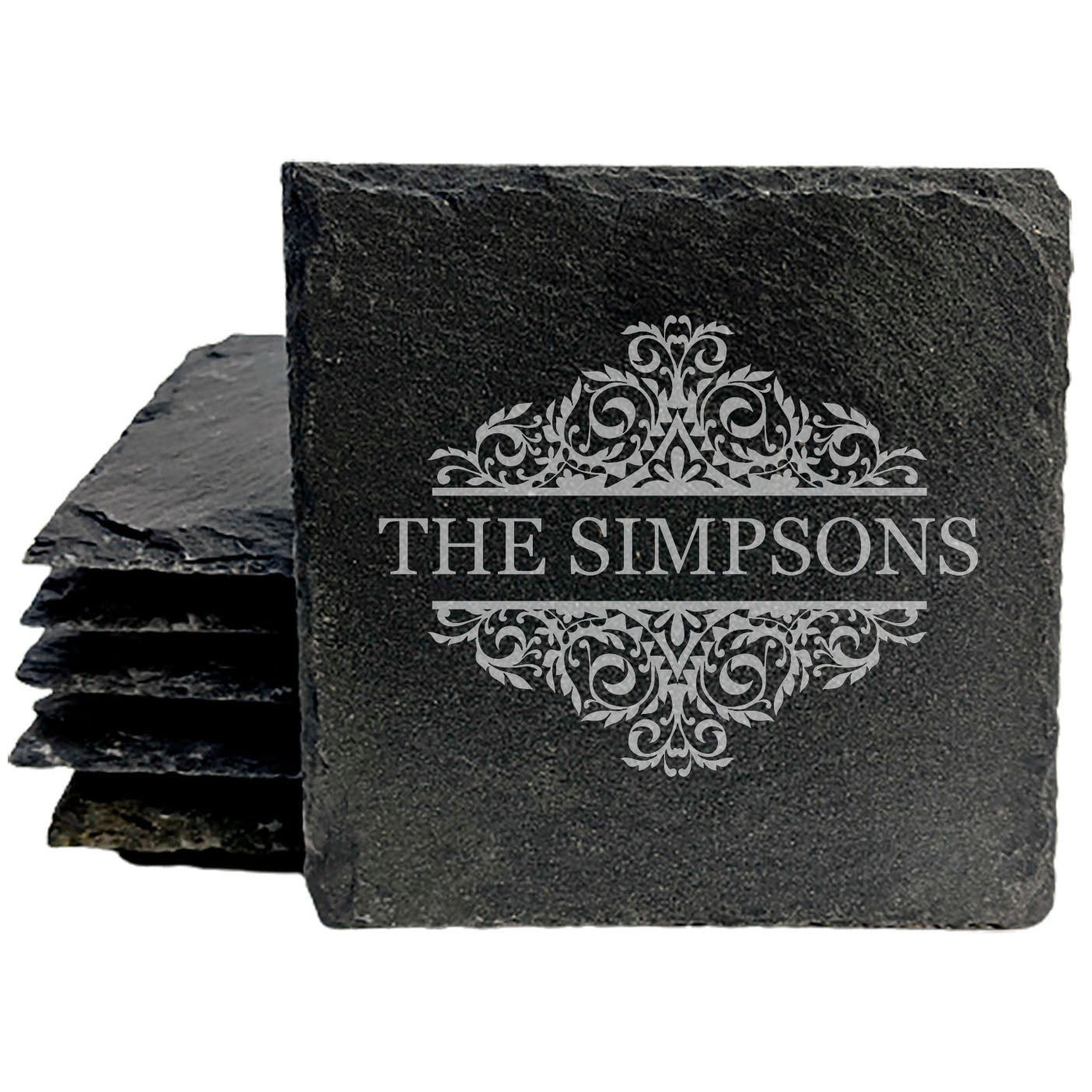 A Touch of Elegance: Personalized Slate Coasters with Family Monogram
