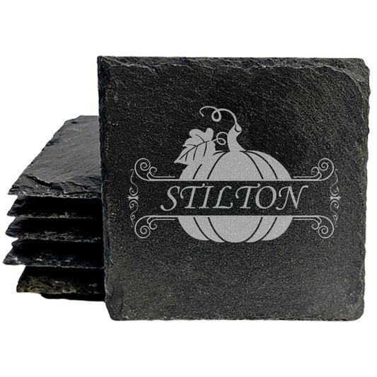 Personalized Monogram Coasters, Natural Slate Stone Coaster Set, Birthday, Wedding Or Anniversary Gift, Customized Rustic Coasters, Drink Coasters