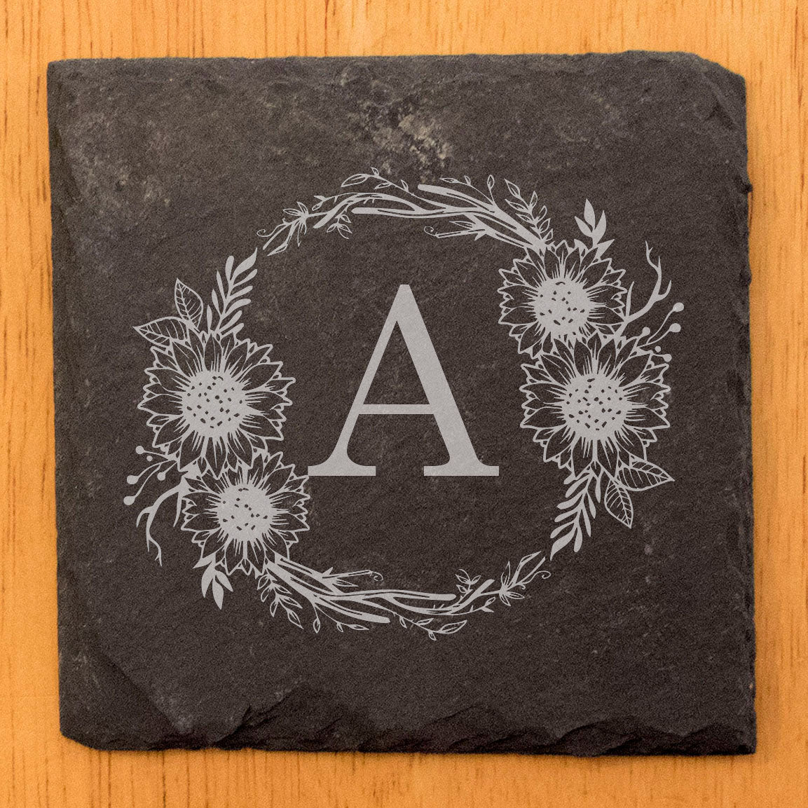 Personalized Monogram Coasters, Natural Slate Stone Coaster Set, Birthday, Wedding Or Anniversary Gift, Customized Rustic Coasters, Drink Coasters
