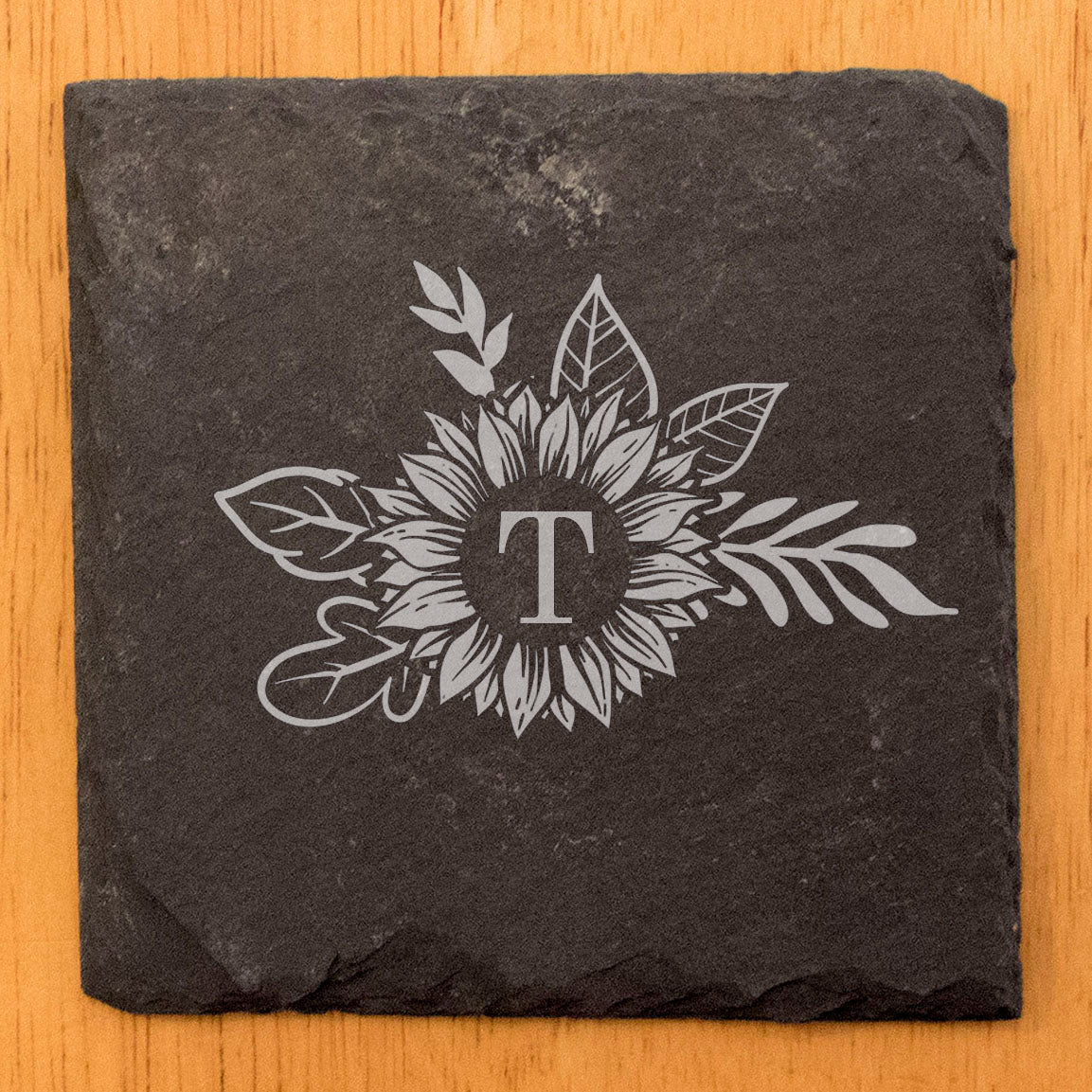 Personalized Monogram Coasters, Natural Slate Stone Coaster Set, Birthday, Wedding Or Anniversary Gift, Customized Rustic Coasters, Drink Coasters