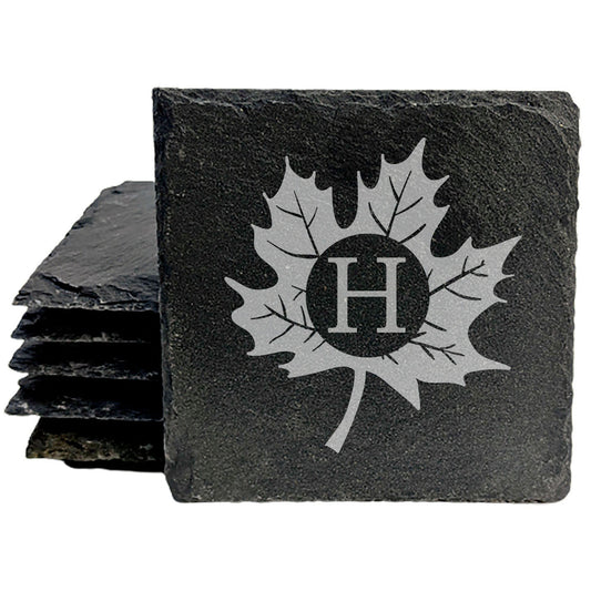 Personalized Monogram Coasters, Natural Slate Stone Coaster Set, Birthday, Wedding Or Anniversary Gift, Customized Rustic Coasters, Drink Coasters