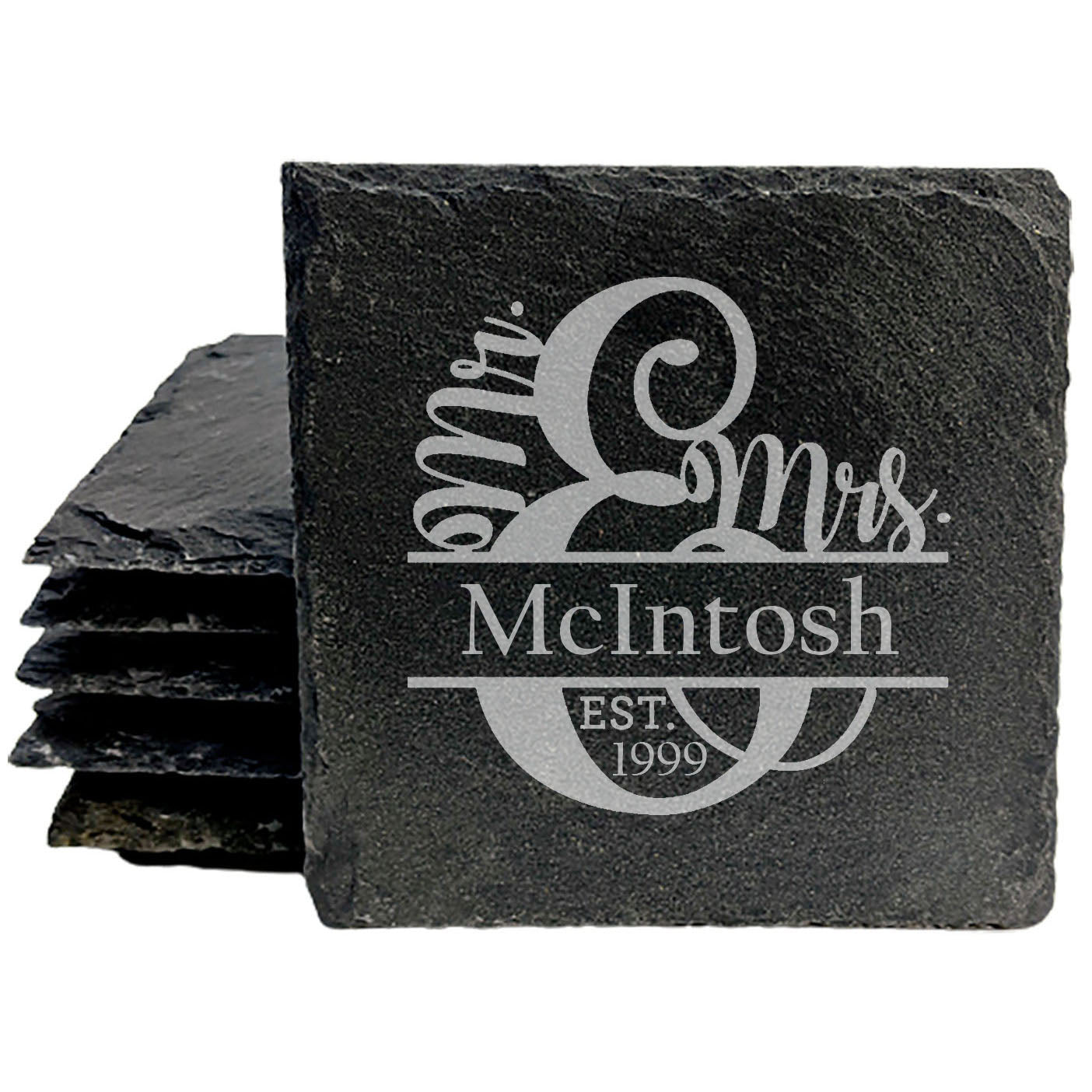 Forever Fun: Whimsical Mr. &amp; Mrs. Personalized Coasters