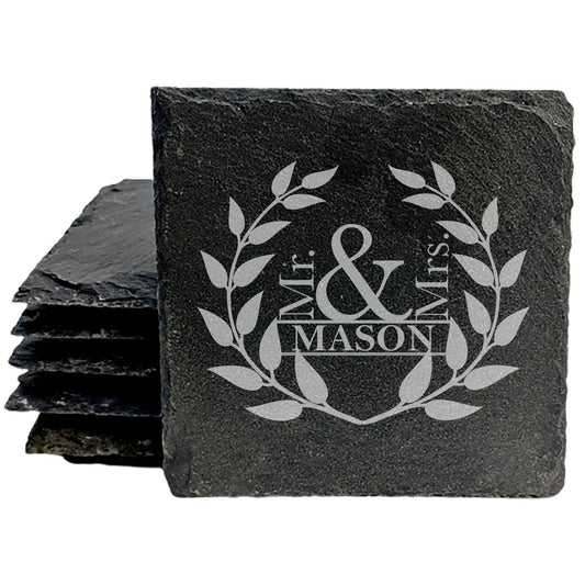 A Touch of Wreathed Charm: Personalized Wreath Coasters