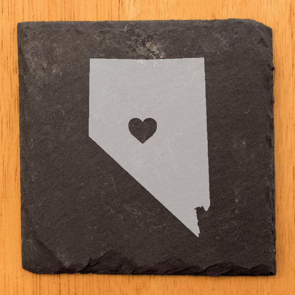 Rustic Slate Coasters Set of 4, Round 4" with Nevada Plaid Design, Laser Etched, Perfect for Holidays, Birthdays, Housewarming Gifts, She-Shed or Man Cave, Made in Oregon, USA, Natural Edge