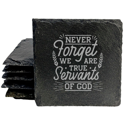 Faith and Hope: Laser Etched Servants of God: Uplifting Coasters for Your Home