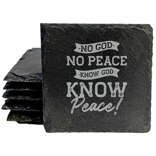 Faith and Hope: Laser Etched Faith for the Journey: Know God, Know Peace Coasters