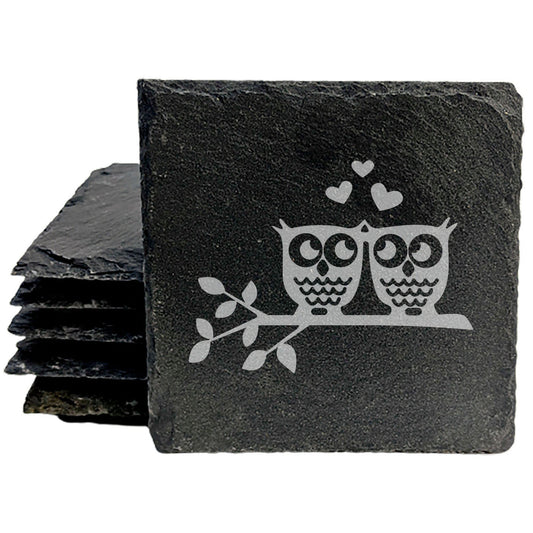 Hootin' for You: Cute Owl Coasters with Lovebirds