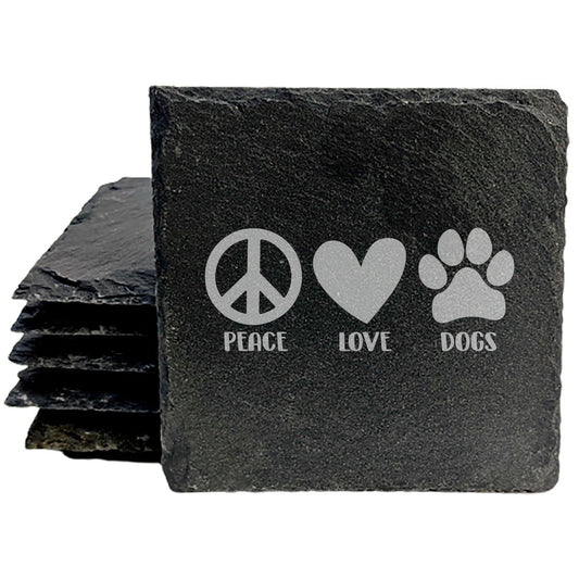 Woof Wag &amp; Wonder: Peace, Love, Dogs Coasters for Dog Lovers