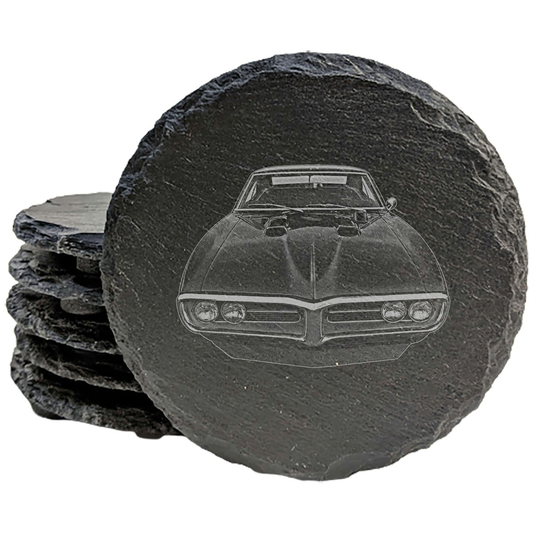 Muscle Car Magic: Vintage 1968 Firebird Coasters with Flair