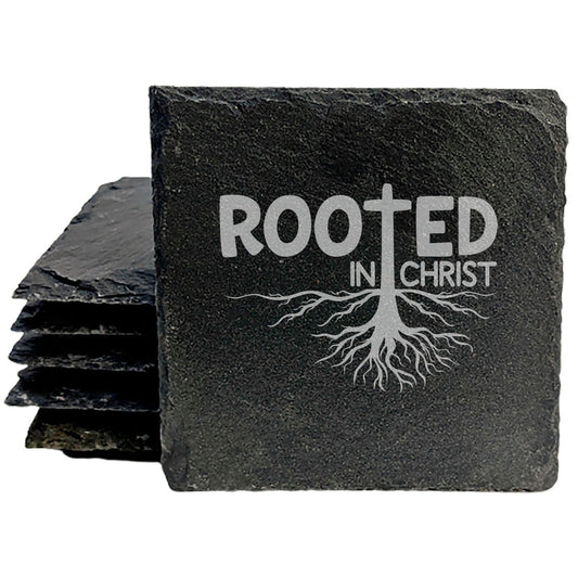Faith and Hope: Laser Etched Christian Strength: Rooted in Christ Coasters