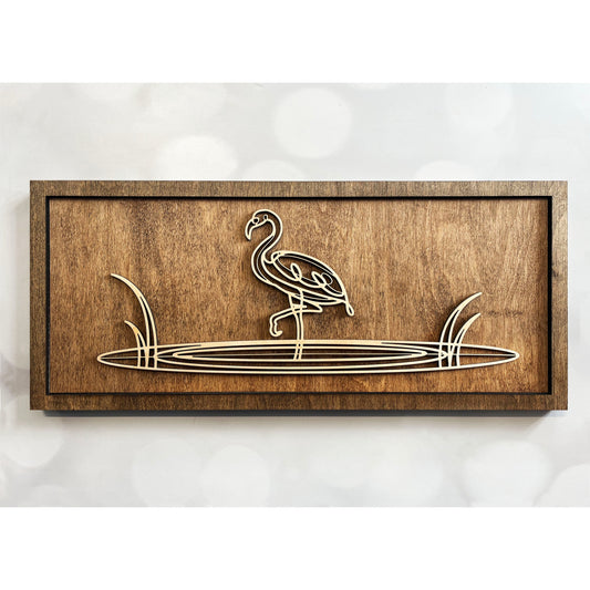 Flamingo Doodle Art Sign