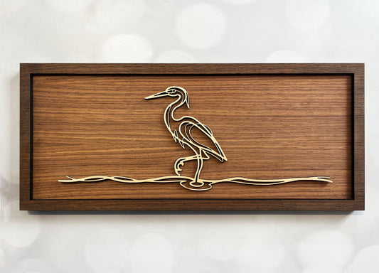 Heron Doodle Art Sign