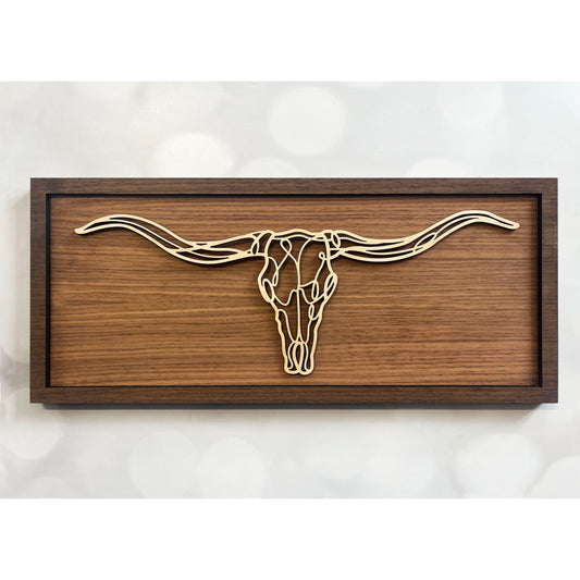Longhorn Skull Doodle Art Sign