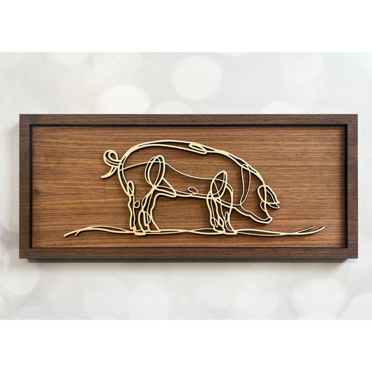 Pig Doodle Art Sign