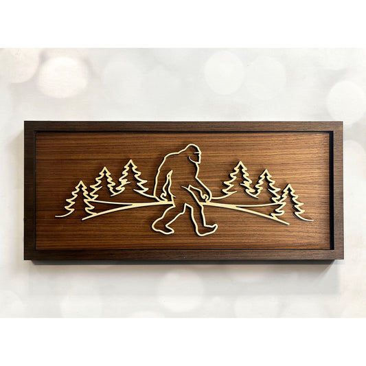 Bigfoot Line Art Sign
