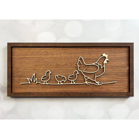 Chicken Line Art Sign
