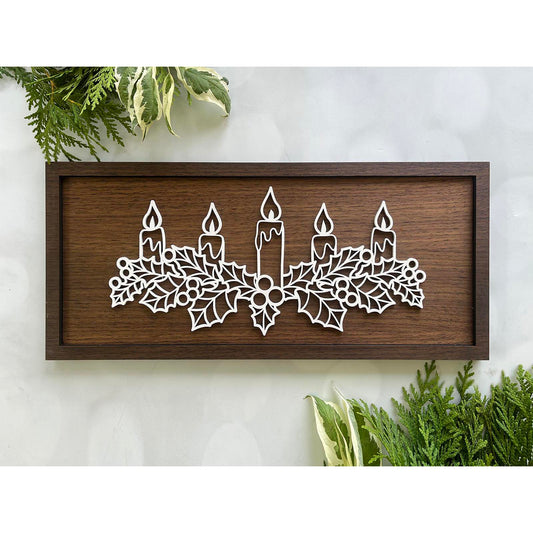 Christmas Candle Line Art Sign