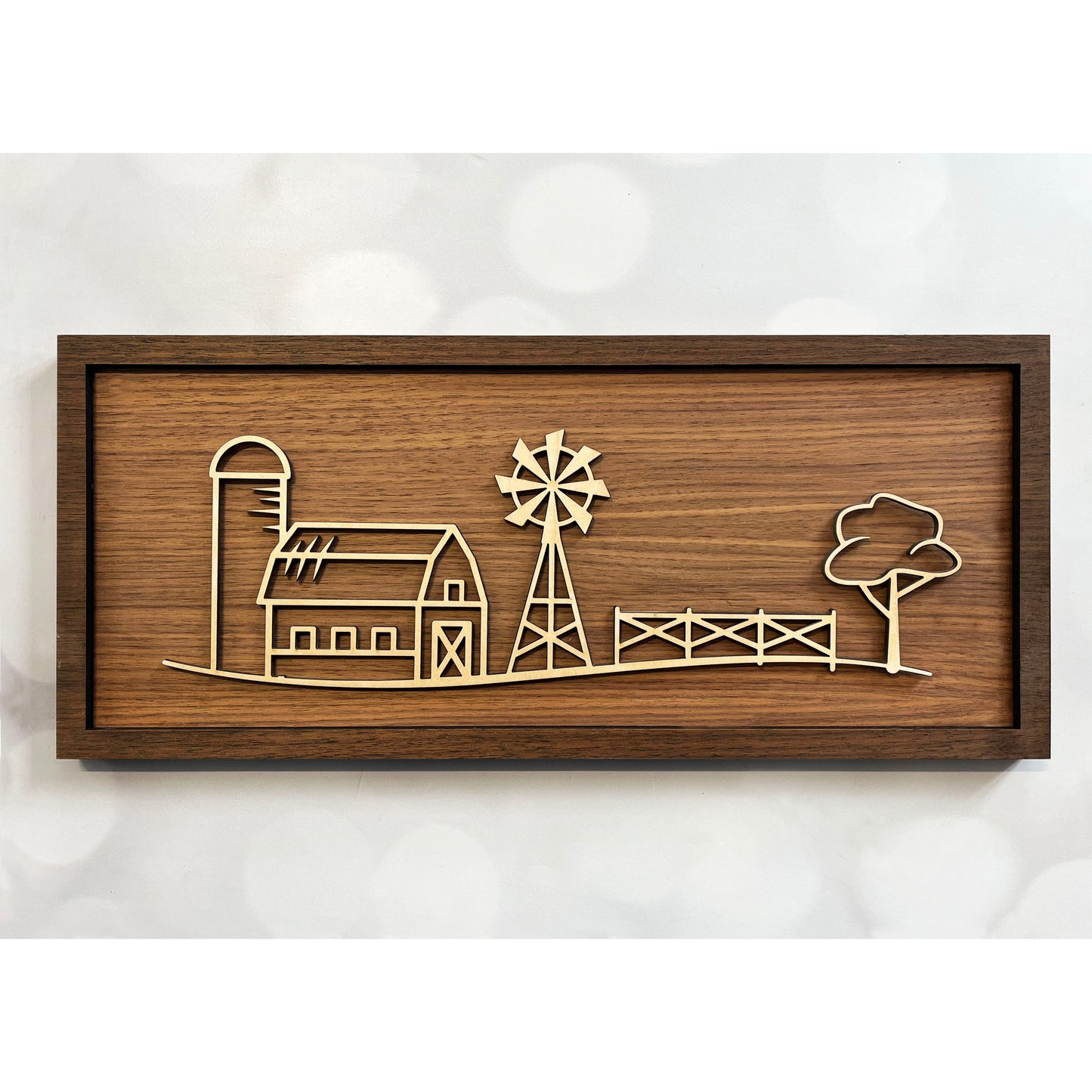 Farm Scene Line Art Sign