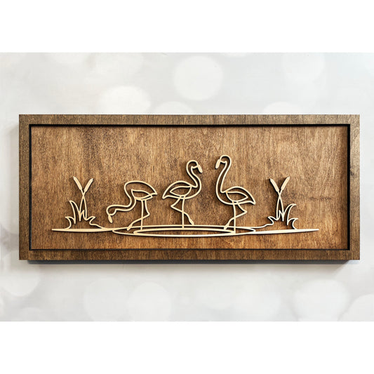 Flamingo Line Art Sign